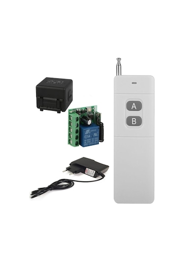 1km Menzıllı 12v Adaptörlü Rf Kontrol Uzaktan Kumandalı Acma Kapama Anahtari