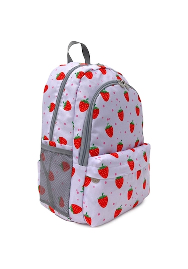 Superbag Kız Çocuk Ilkokul Çantası Çilek Desenli Sırt Çantası Beslenmelik Ve Kalemlik 3'lü Set
