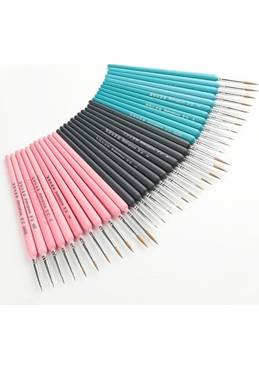 Willowhaven 10 Adet 3 Weizhuang Kanca Çizgi Kalem Seti, Koyu Mavi, Boyama, İnce Kontur Fırça, Ahşap Metal Kutu