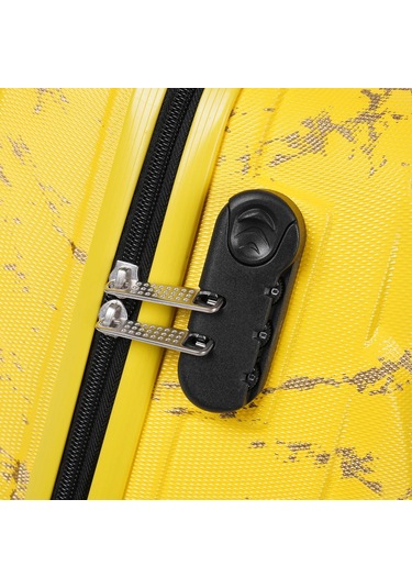 Wexta Wx-300 Baskılı Sarı Kabin Boy Valiz Sari
