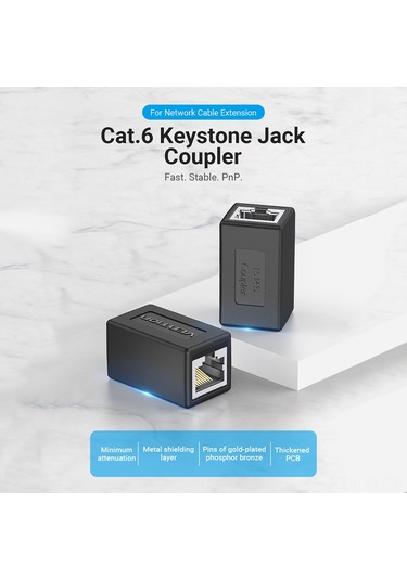 Teltree Vention Ipv Cat.6 Ftp Rj45 Ağ Bağlantı Modülü, Gümüş Kaplı Metal Koruma, 1000mbps Hızlı Veri Aktarımı, Beyaz 1 Adet