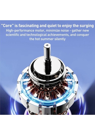 Y19 Akıllı Buz Sıkıştırma Katlanır El Taşınağı Fan Buz Mavisi Mor