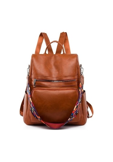 Kore Tarzı Hırsızlık Önleme Moda Büyük Kapasiteli Gündelik Seyahat Öğrenci - Kahverengi Kahverengi