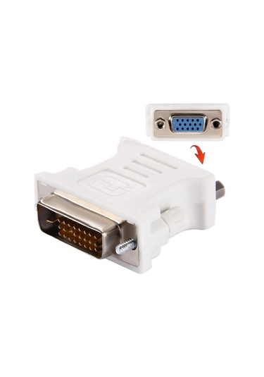 Rogfer Dvı 24 Pin Erkek - Vga 15pin Dişi Adaptör Beyaz - Diğer