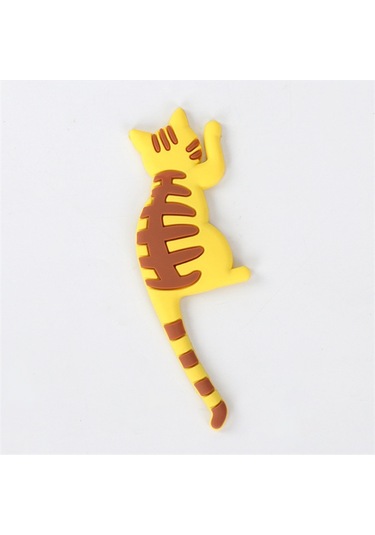 Adet Manyetik Kancalar Kedi Şeklinde İz Bırakmayan Buzdolabı Mıknatısı Çıkartmaları Çok Renkli