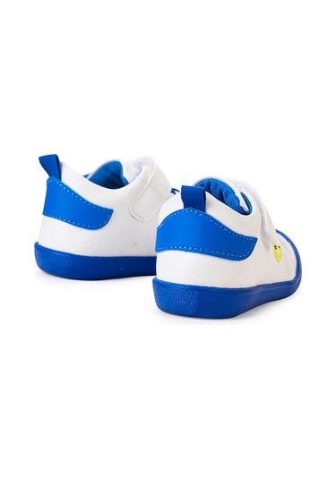 Kiko Kids Smile Cırtlı Erkek Bebek İlk Adım Panduf Ayakkabı Saks Mavi