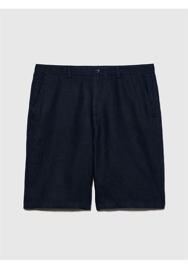Sisley %100 Keten Slim Fit Bermuda Şort Erkek Lacivert Şort - 325p4aghs9010