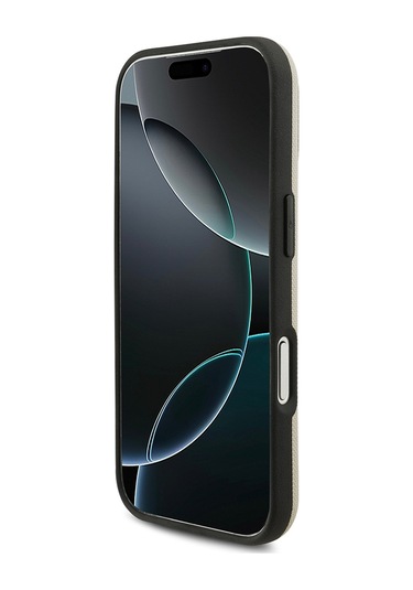 İphone 17 Pro Uyumlu Kılıf Bmw Lisanslı M-safeli Metal Logolu Delikli M Dizayn Deri Kapak Gri Gri