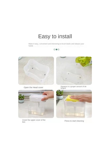 Gri Vıshua Bulaşık Deterjanı Basın Temiz Tencere Fırçası Mutfak Otomatik Dolum Kutusu Temizlik Bezi Yıkama Bulaşıkları Fırça Pot Sabun Sıvı Kutusu
