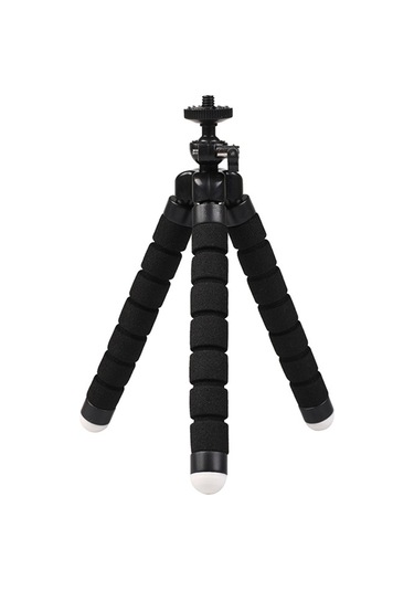 Cep Telefonu Tripod Mini Esnek Sünger Ahtapot Şekilli Tripod Akıllı Telefon Kamera Bükülebilir Tripod Siyah