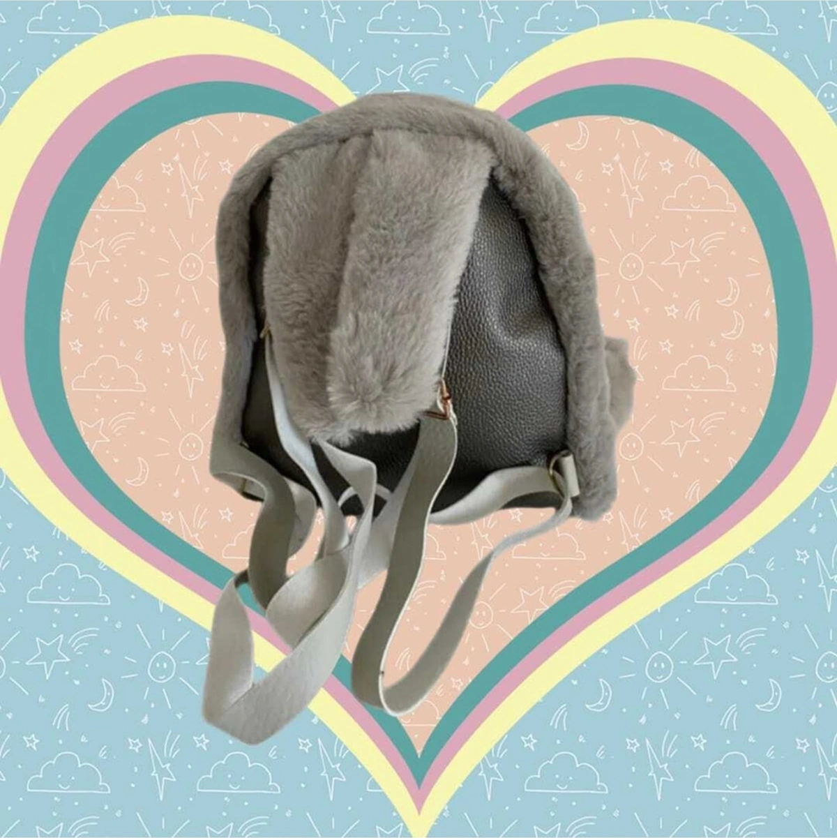 Tezzgelsin Tavşan Peluş Çocuk Sırt Çantası Çocuk Çantası Füme