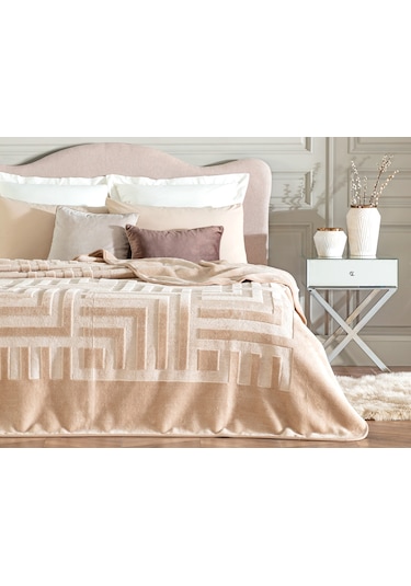 Madame Coco Clementine Vizon Emboss Battaniye Bat0000000021çift Kişilik-bej Vizon