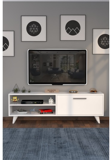 Evora Tv Ünitesi Beyaz Beyaz