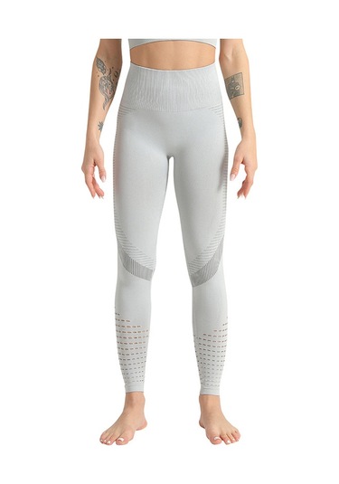 Ximistore9 Kadın Yoga Taytları - Dar Kesimli, Yüksek Bel, Delikli Tasarım, Spor Ve Outdoor Kullanıma Uygun - Hafif Gri 6093 Açık Gri