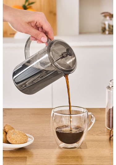 Karaca Alina French Press Gri 600 Ml Gri