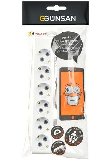 Visage Altılı Çocuk Korumalı Topraklı Grup Priz 3m