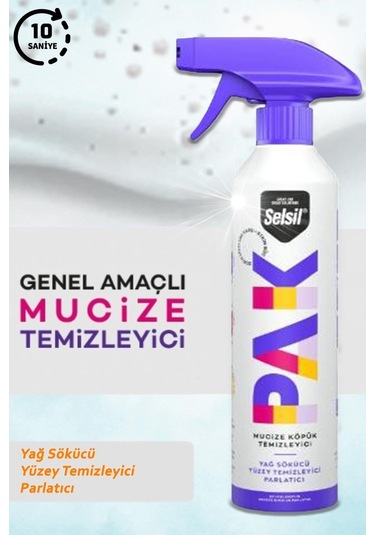 Selsil Pak Mucize Temizleyici Köpük Sprey Modeli 500 Ml