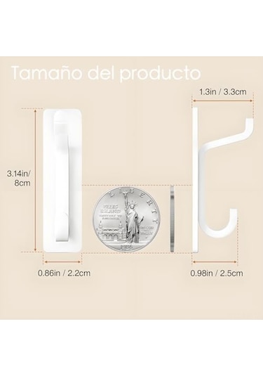 Mufunye 4 Adet Delmezsiz Güçlü Çelik Kanca: Otomatik Yapışkan, Yüksek-düşük Konfigürasyonlu, Havlu Ve Giysi Asıcı Beyaz