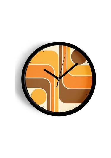 Yansıtmalı Modern Tasarım Duvar Saati - 25cm - Önü Camlı Siyah Kasa - Sessiz Mekanizma-jh0549 Siyah