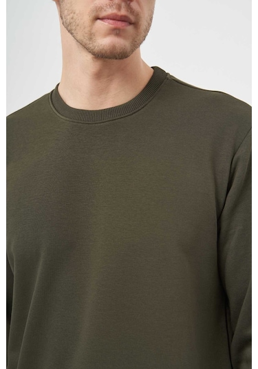 Morven Erkek Haki Basic Bisiklet Yaka Sweat-shirt 25ks063005710 Haki Haki