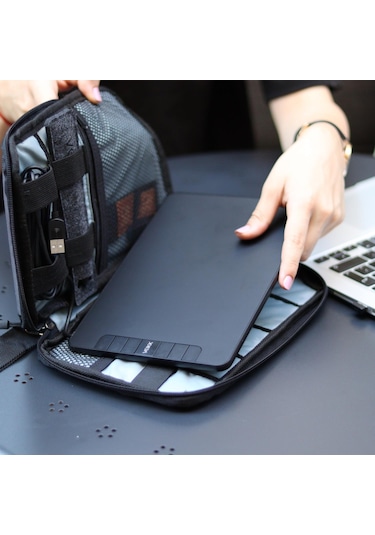 Npo Array Kablo Makyaj ve Aksesuar Organizer Çantası Gri