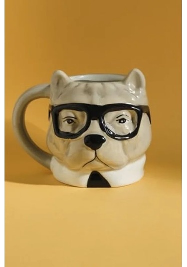 483 Ml Kapasiteye Sahip Bulldog Figürlü Mug Acı Kahve