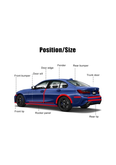 Satış Karbon Fiber Kauçuk Kalıplama Şerit Yumuşak Siyah Trim Tampon Şerit Dıy Kapı Eşiği Koruyucu Kenar Koruma Araba Çıkartmaları Araba Blue 250x5cm