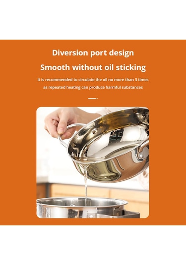 Derin Kızartma Tencere Derin Kızartma Tencere Paslanmaz Çelik Termometre