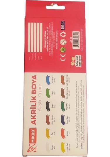 Akrilik Boya 12 Renk