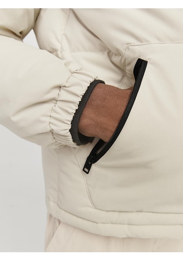 Erkek Rüzgara Dayanıklı Kapüşonlu Puffer Mont - Otto Moonbeam Çok Renkli