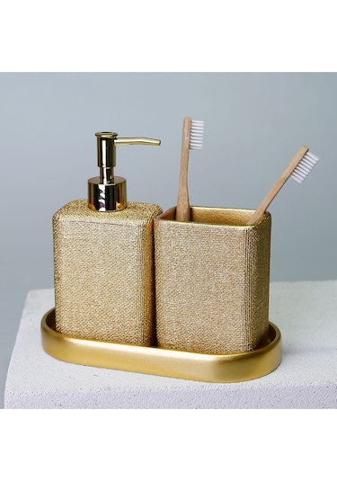 Linen Banyo Seti Altın
