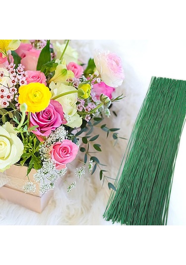 Yeşil Yapay Çiçek Teli, No:18 1.5 Mm - Çiçek Aranjman Yapım Tel