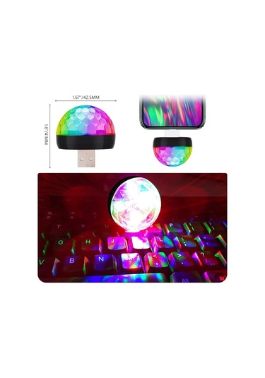 Usb Led Parti İşıkları Müzik Sensörü Usb Mini Disko Dj Sahne Çok Renkli
