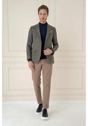 C 693 Slim Fit Bej Spor Ceket Bej