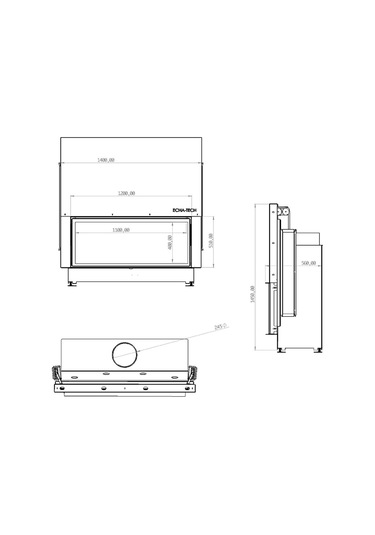Echa Tech Asansörlü Çelik Şömine Haznesi Düz 120 X 51 D