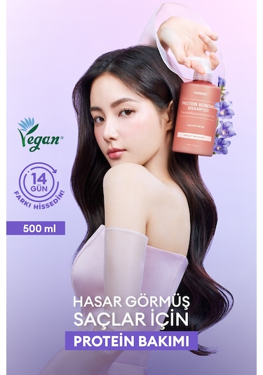 Yoğun Onarıcı Ve Isı Koruyucu Bakım Şampuanı Kundal Protein Bonding Shampoo 500ml Violet Muguet Tüm Saçlar