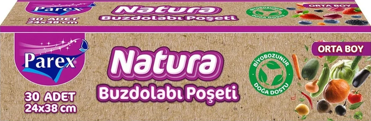 Natura Buzdolabı Poşeti Orta Boy 20 Li 24 X 38 Cm