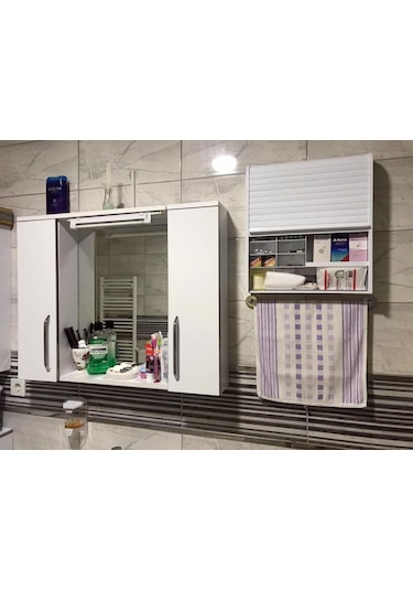 Primanova Panjurlu Ecza ve Banyo Dolabı + İlk Yardım İçerik Seti