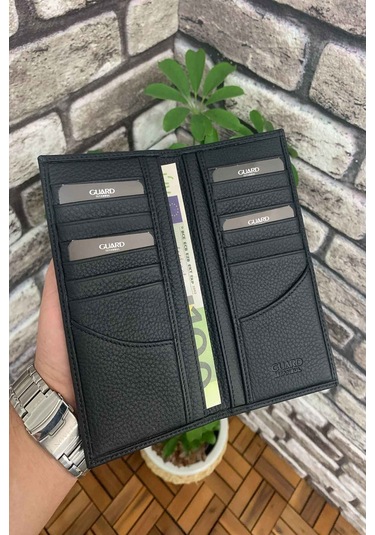 Guard İnce Siyah Deri Portföy El Cüzdanı Çok Renkli