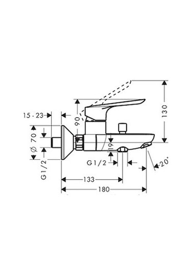 Hansgrohe Logis E Banyo Bataryası 71415000 Krom