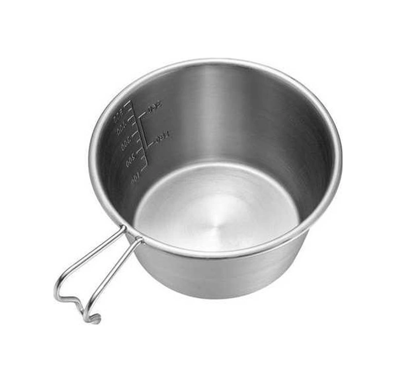 Fortunelane Kamp Ekipmanı: Paslanmaz Çelik Katlanır Kupa Ve Kase - 500ml - Taşınabilir Gümüş Gümüş