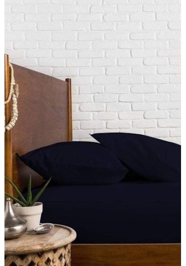 Kumaş Battal Boy Lastikli Çarşaf Takımı Siyah 180X200