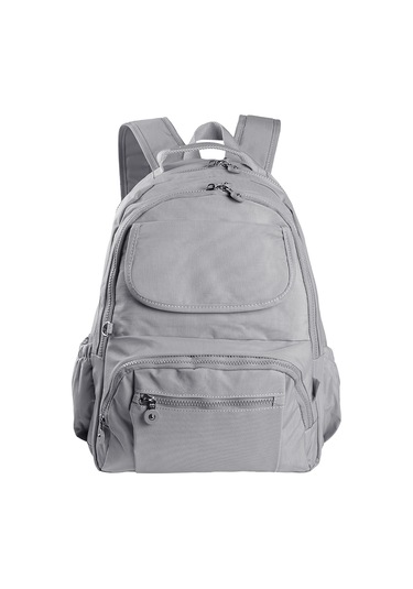 Bagacar 1215 Krinkıl Kumaş Su Geçirmez Laptop Bölmeli Okul Ve Günlük Sırt Çantası Gri