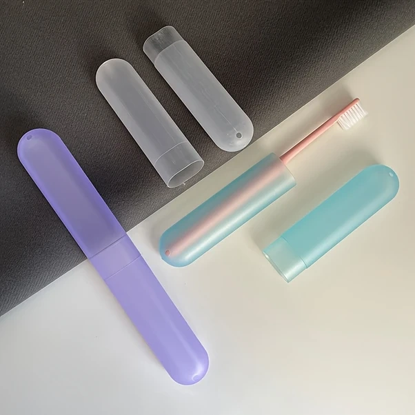 Chuangyinshop Mavi Taşınabilir Diş Fırçası Kılıfı Seyahat Kapaklı Kompakt Kokusuz Hijyen Mavi