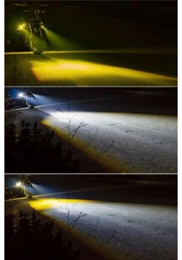 Motosiklet-scooter Sis Farı 12-60v Beyaz-sarı Çift Renk Ip67 Su Geçirmez Offroad 4x4 Suv Atv Tekne Far 1 Adet