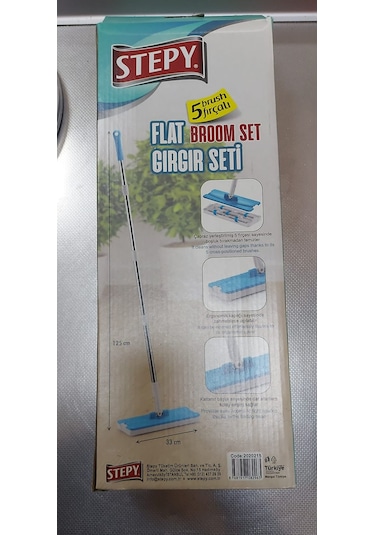 Stepy Flat Broom Set Gırgır Seti Beyaz - Mavi