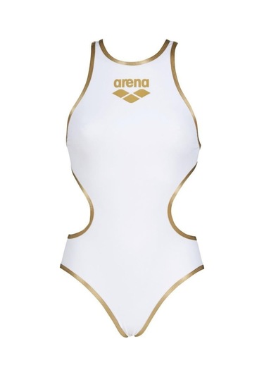 Arena Bayan Antrenman Mayosu W One Bıglogo One Pıece 001198106 Yzm Altın - Beyaz