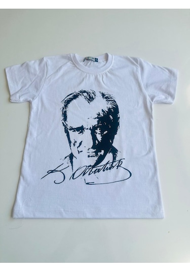 Gala Atatürk Baskılı Çocuk Tişört Beyaz