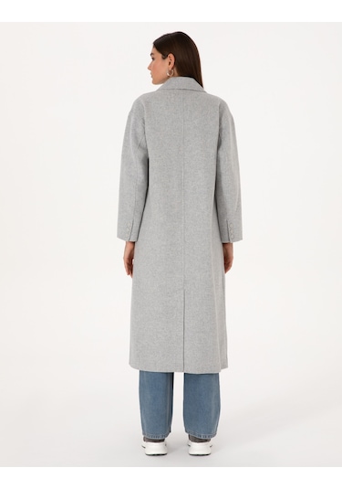Pierre Cardin Kadın Açık Gri Melanj Kaban 50308929-vr091 Açık Gri Melanj