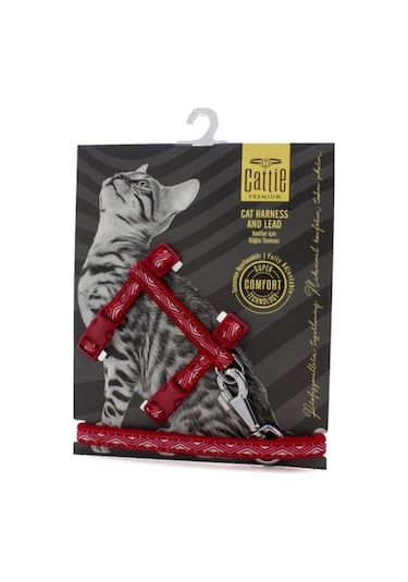 Özel Desenli Dokumadan El Yapımı Kedi Göğüs & Gezdirme Takımı